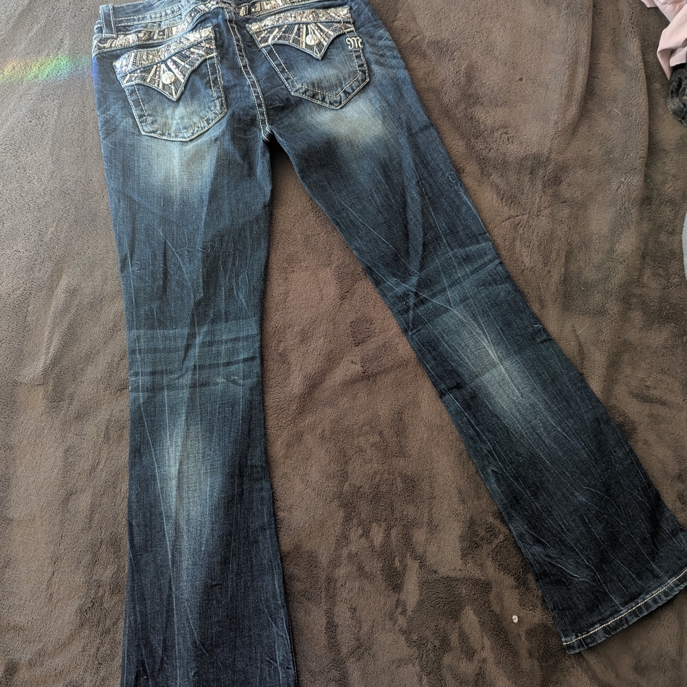 Miss Me Women's Flare Jeans - Dark Blue - Picture 2 of 4